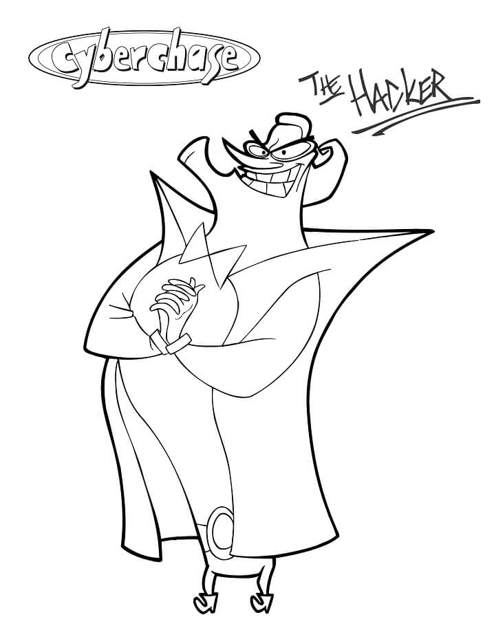 Dibujo de Hacker de Cyberchase para Colorear y Imprimir