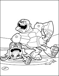 Dibujo de Chico Bestia Vs Cyborg para Colorear y Imprimir