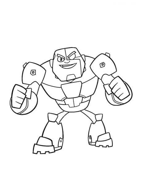 Dibujo de Cyborg Basíco Divertido para Colorear y Imprimir