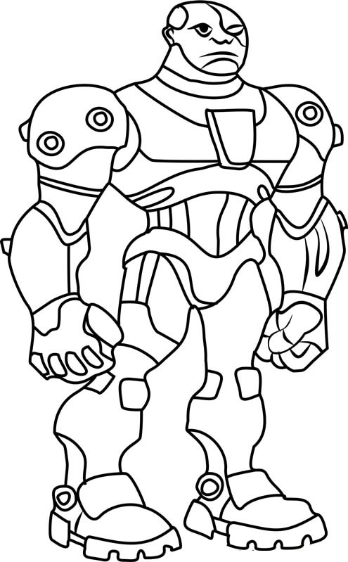 Dibujo de Cyborg Basíco para Colorear y Imprimir