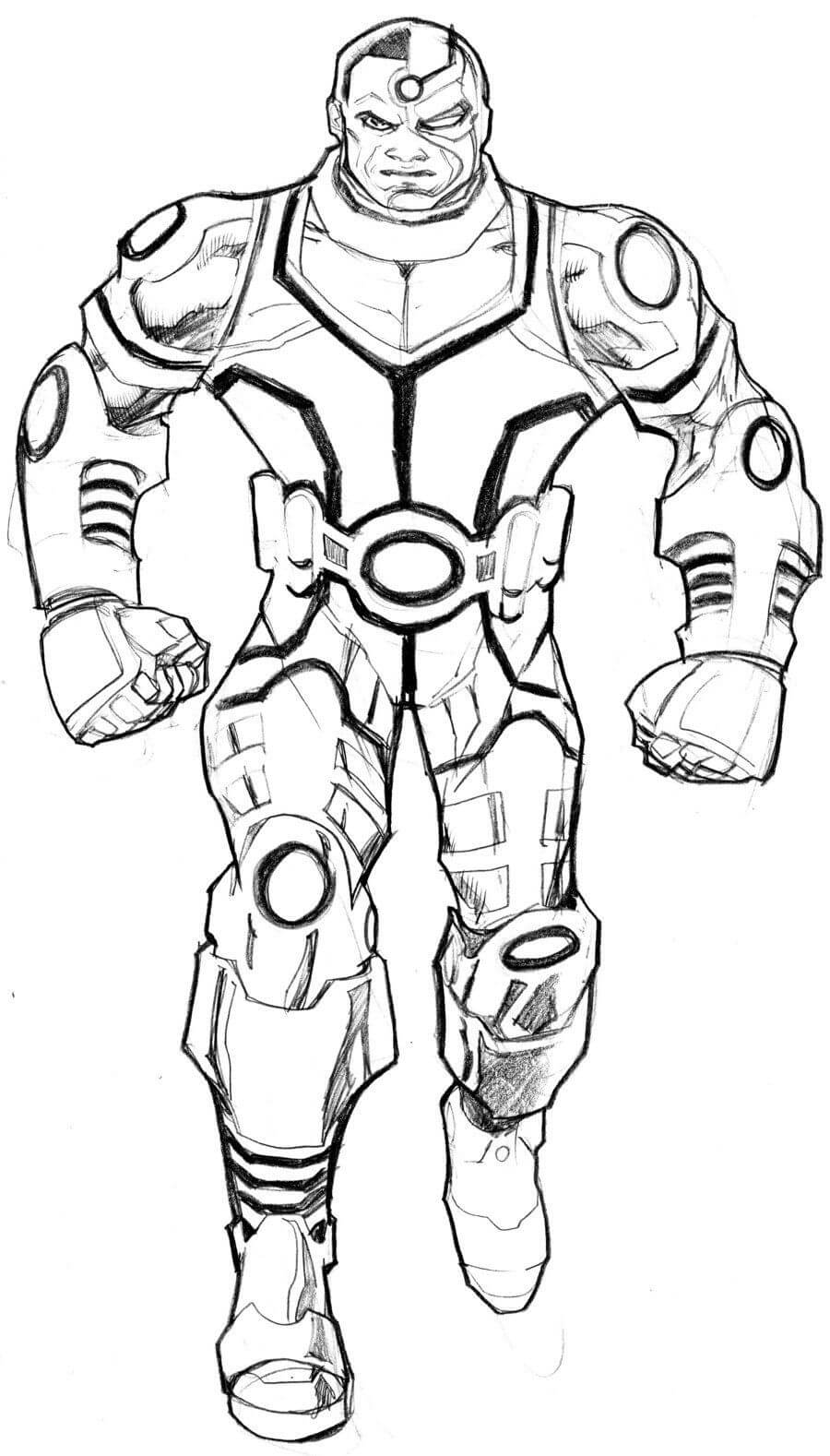 Dibujo de Cyborg Caminando para Colorear y Imprimir