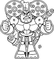 Dibujo de Cyborg Con Armas para Colorear y Imprimir