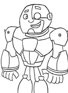 Dibujo de Cyborg Divertido para Colorear y Imprimir