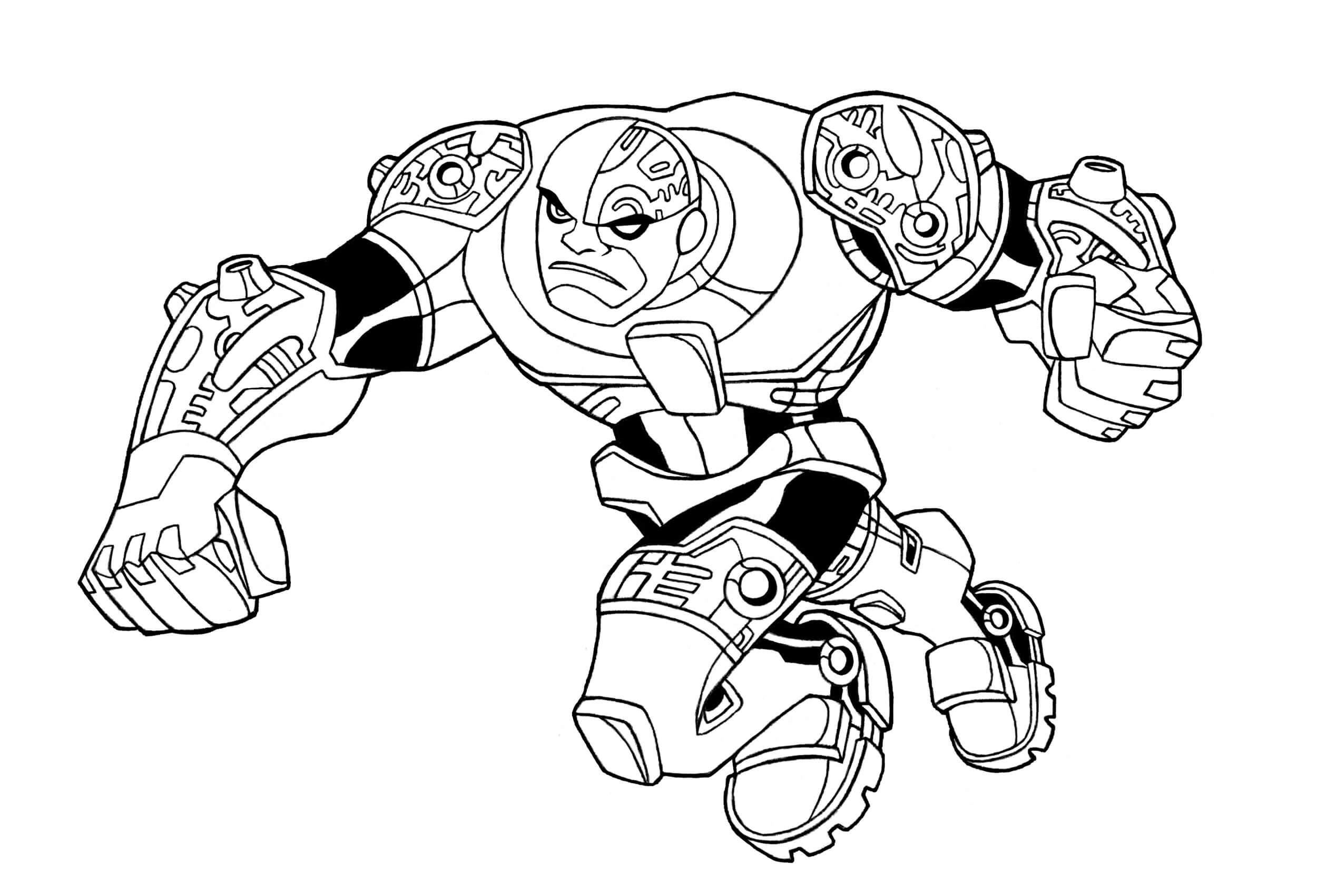Dibujo de Cyborg Enojado para Colorear y Imprimir