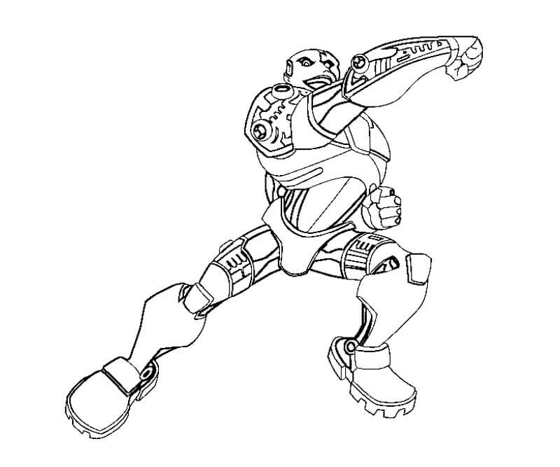 Dibujo de Cyborg ¡Feliz para Colorear y Imprimir