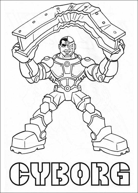 Dibujo de Cyborg Fuerte para Colorear y Imprimir