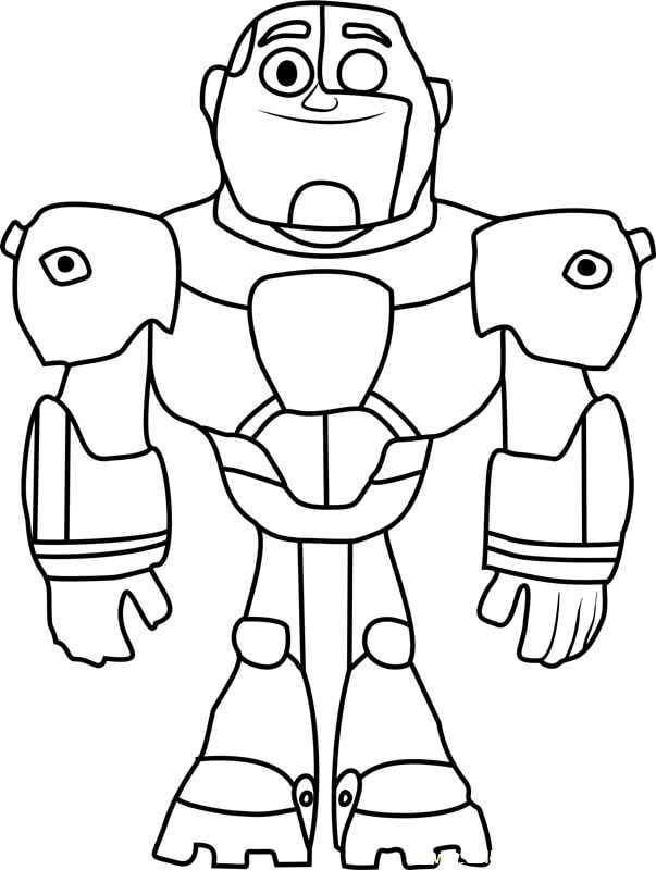 Dibujo de Cyborg Sonriendo para Colorear y Imprimir