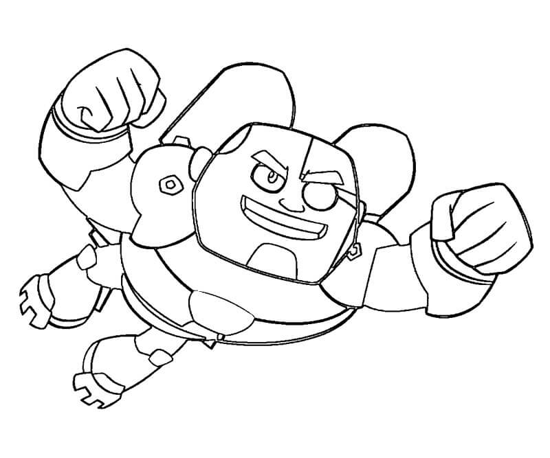 Dibujo de Cyborg Volando para Colorear y Imprimir