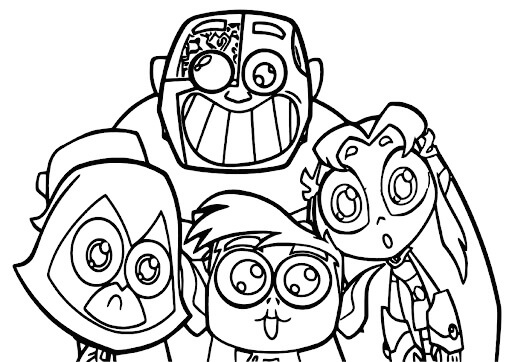 Dibujo de Cyborg y Amigo Estúpido para Colorear y Imprimir