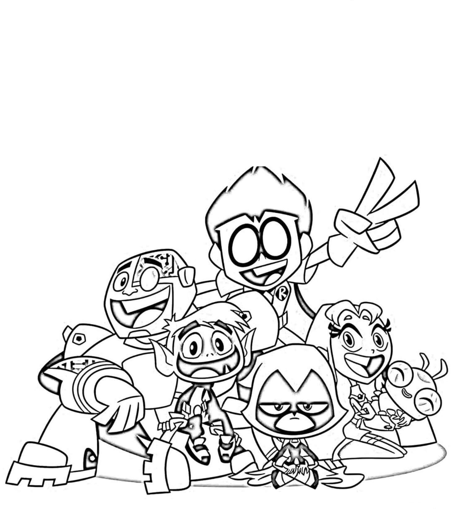 Dibujo de Cyborg y Amigo Felices para Colorear y Imprimir