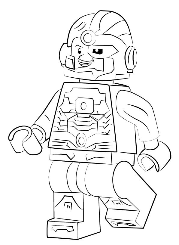 Dibujo de Lego Cyborg Divertido para Colorear y Imprimir