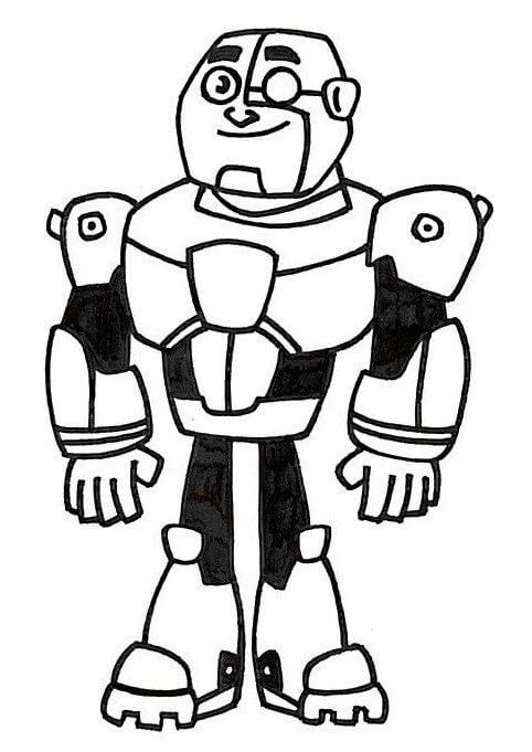 Dibujo de Simples Cyborg para Colorear y Imprimir