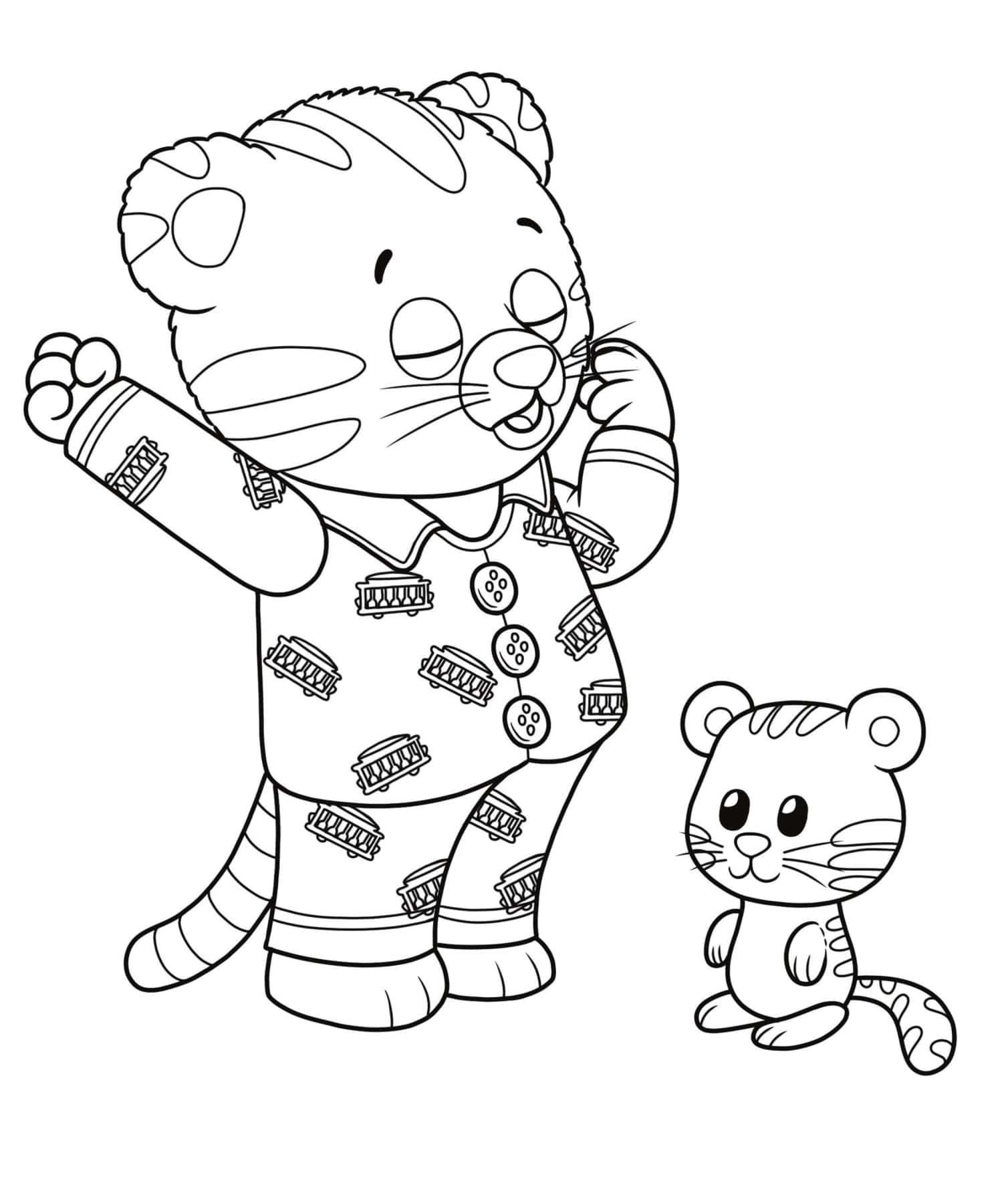 Dibujo de Buenas Noches Daniel Tiger para Colorear y Imprimir
