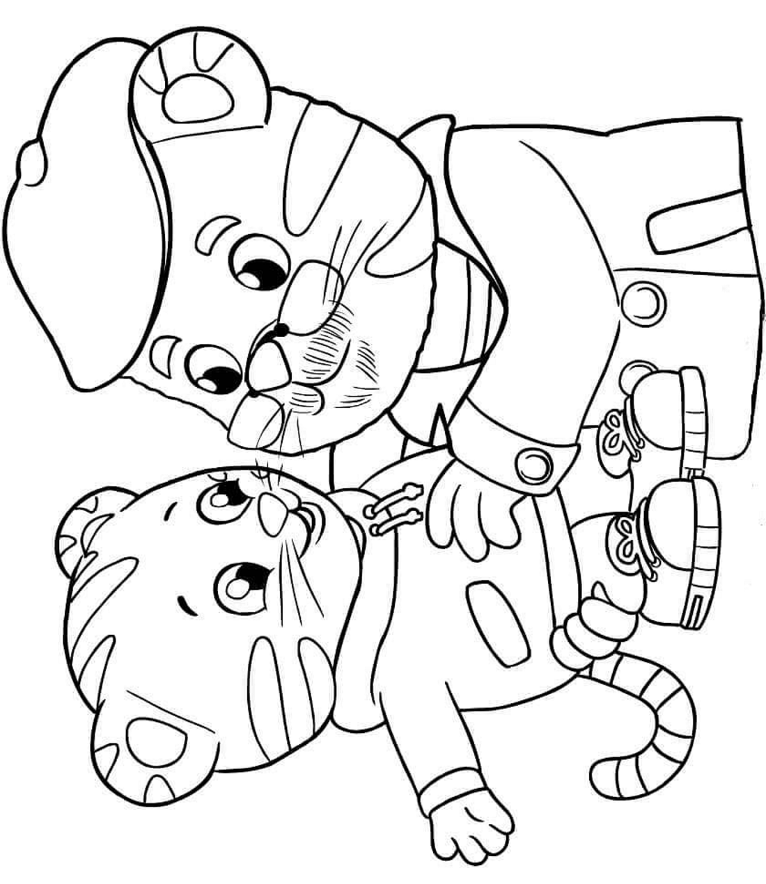 Dibujo de Daniel y El Abuelo para Colorear y Imprimir
