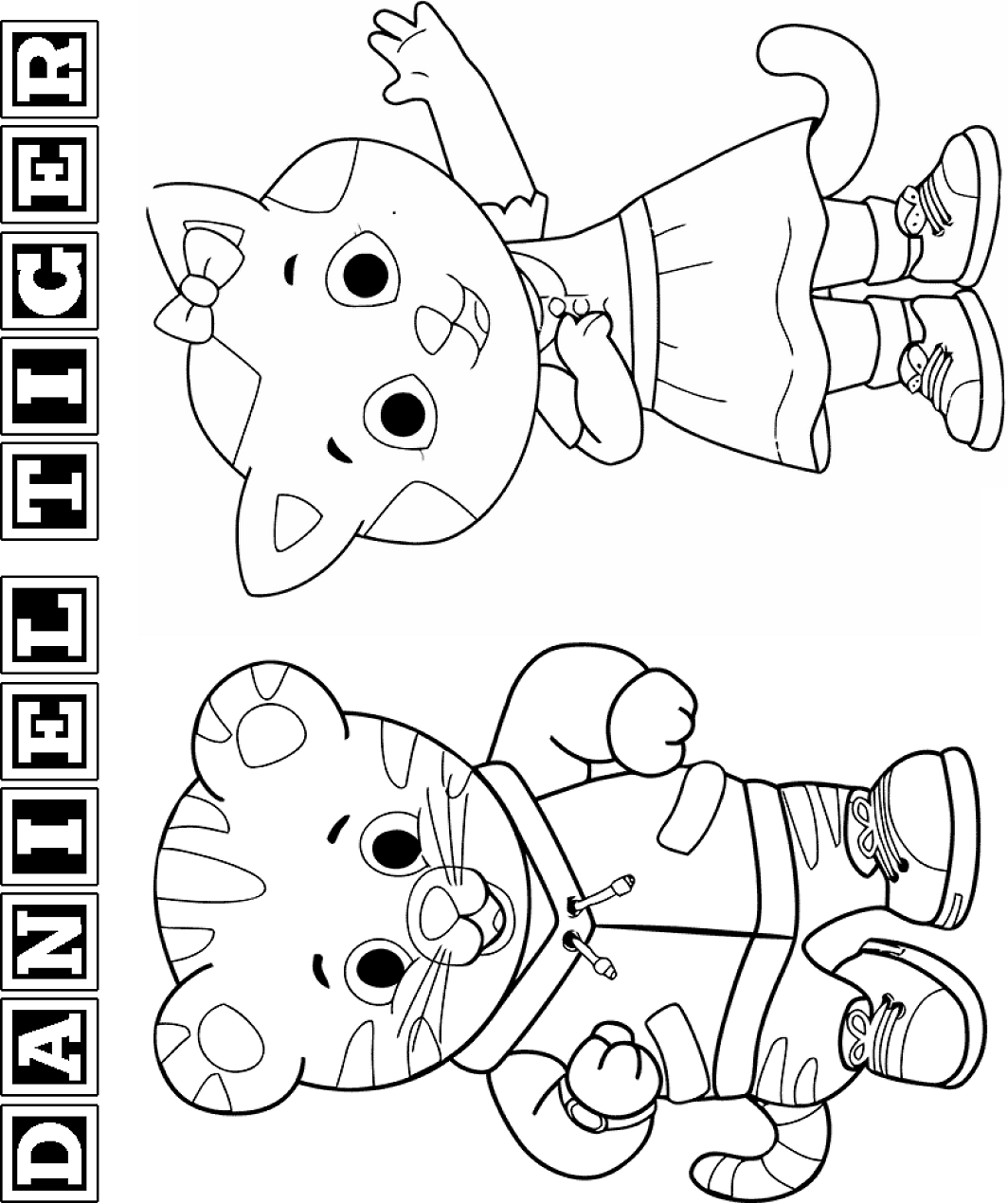 Dibujo de Daniel y Katerina Kittycat para Colorear y Imprimir