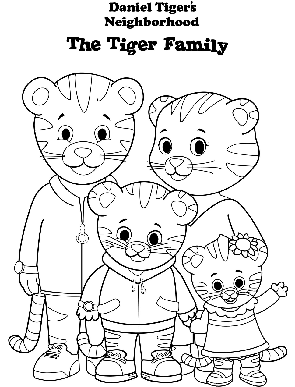 Dibujo de Familia Daniel Tiger para Colorear y Imprimir