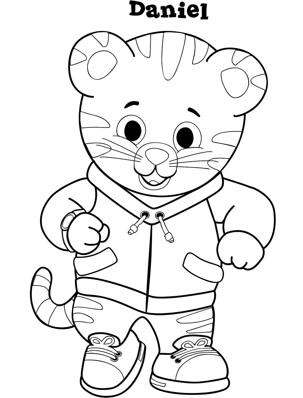 Dibujo de ¡Feliz Daniel Tigre para Colorear y Imprimir