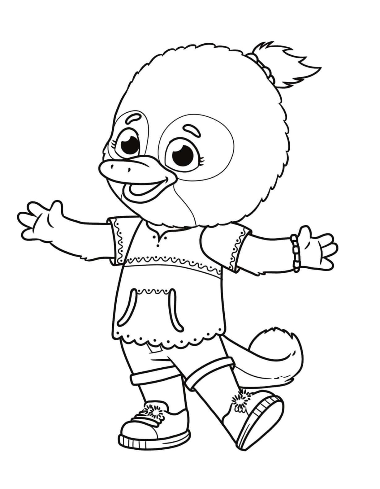 Dibujo de Ornitorrinco Jodi para Colorear y Imprimir