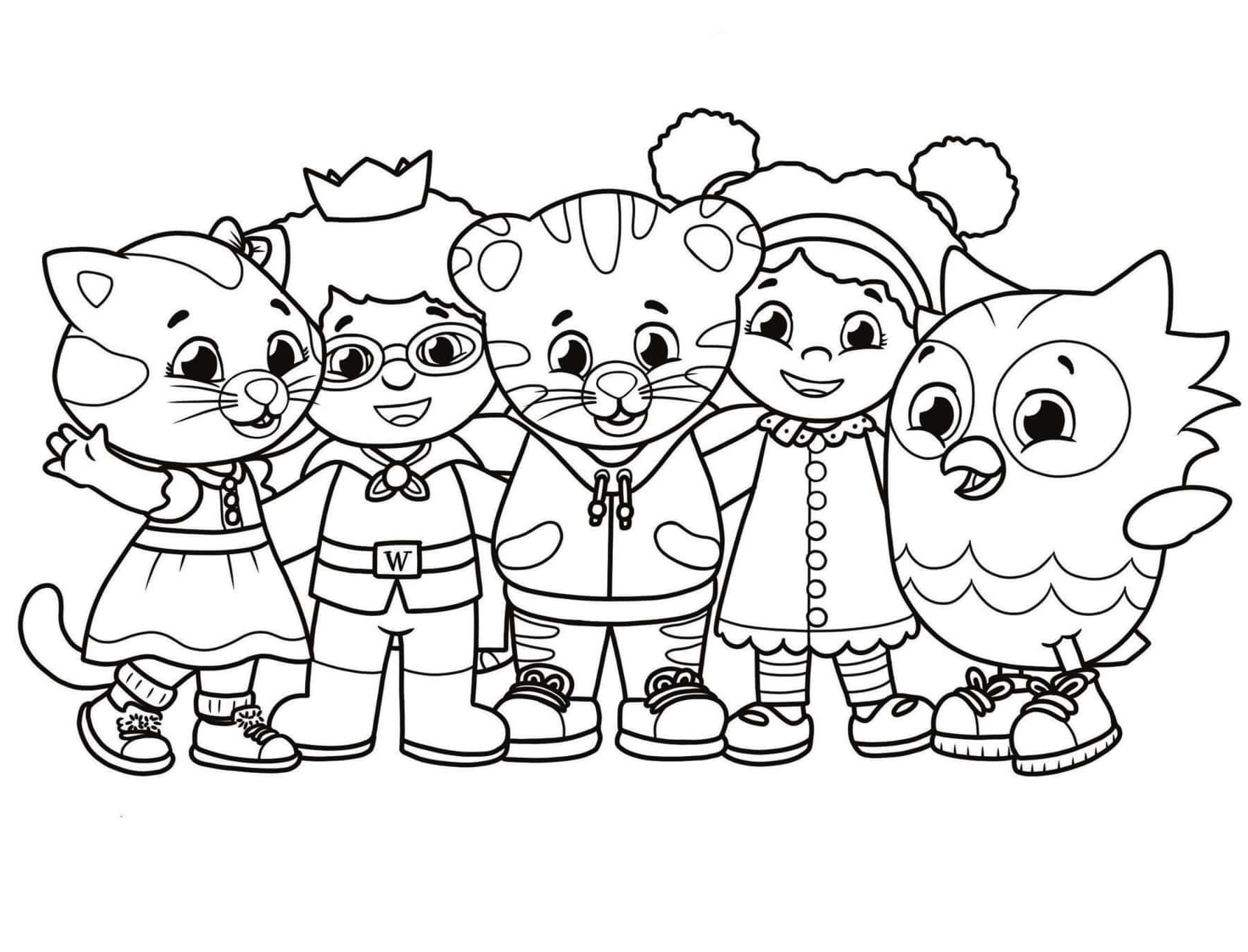 Dibujo de Sé Mi Vecino Daniel Tiger para Colorear y Imprimir