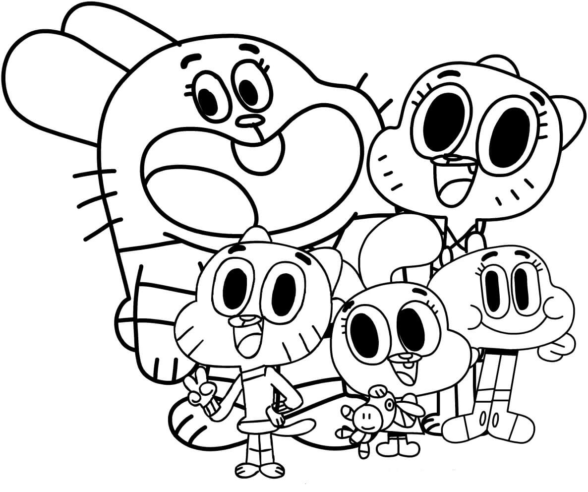 Dibujo de Darwin y Familia para Colorear y Imprimir