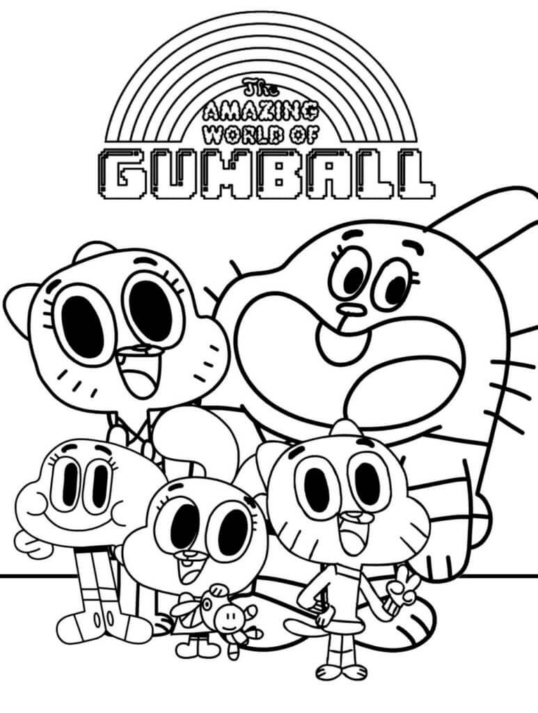 Dibujo de Dibujo de El Asombroso Mundo de Gumball para Colorear y Imprimir