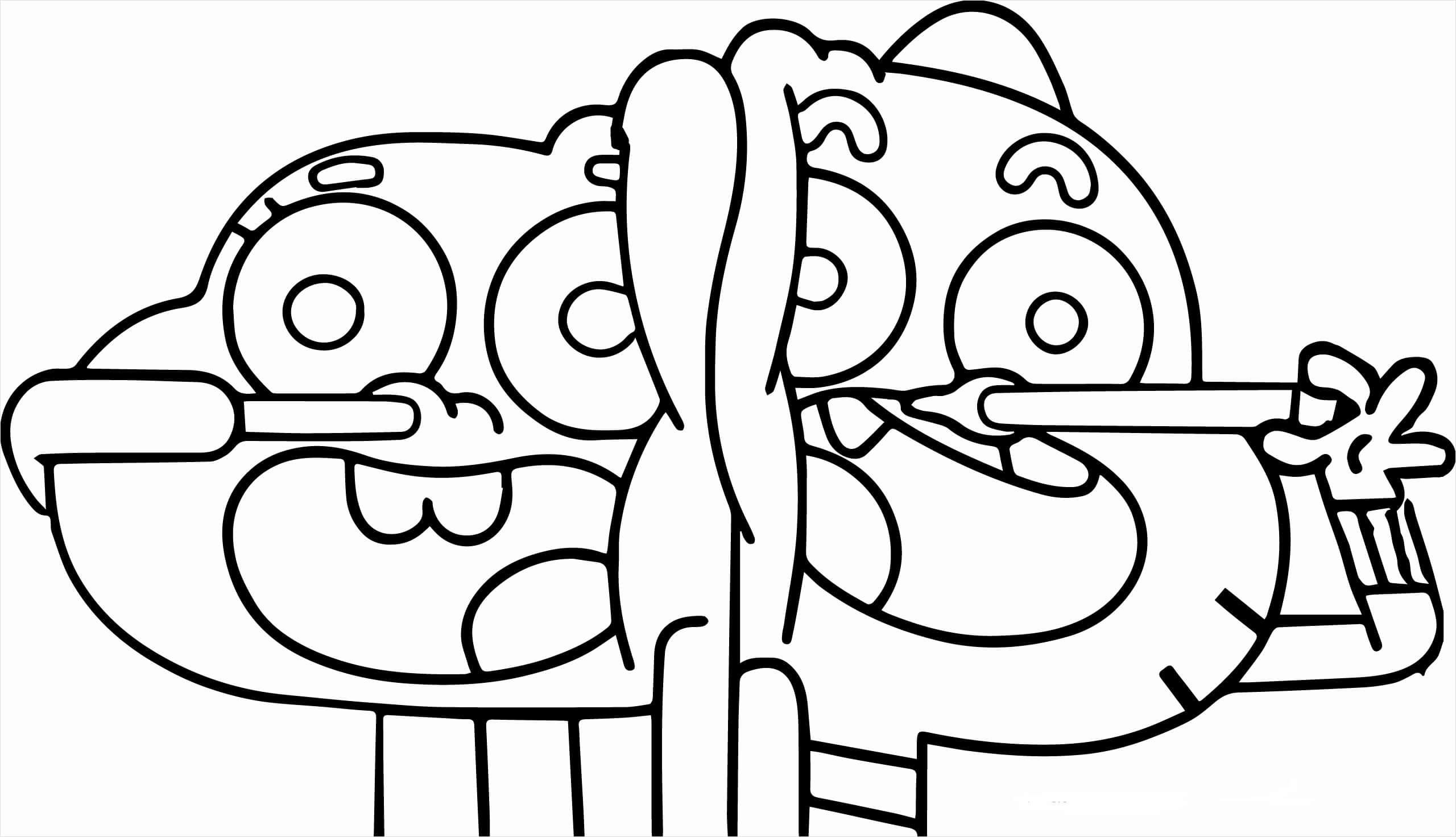 Dibujo de Gumball Divertida y Darwin para Colorear y Imprimir