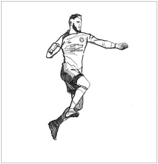 Dibujo de Salto de David de Gea para Colorear y Imprimir
