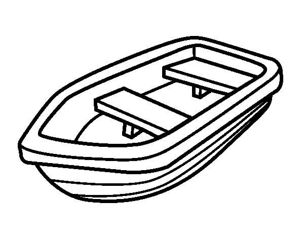 Dibujo de Bote de Madera para Colorear y Imprimir