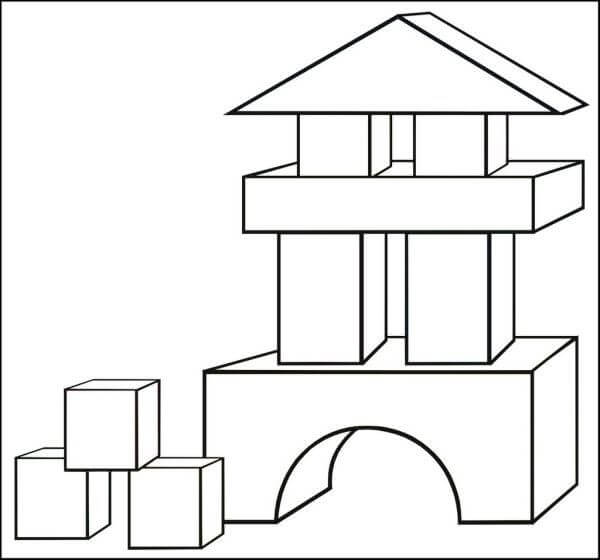 Dibujo de Juguetes de Madera para Colorear y Imprimir