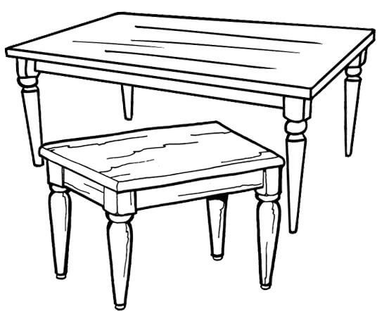 Dibujo de Muebles de Madera para Colorear y Imprimir