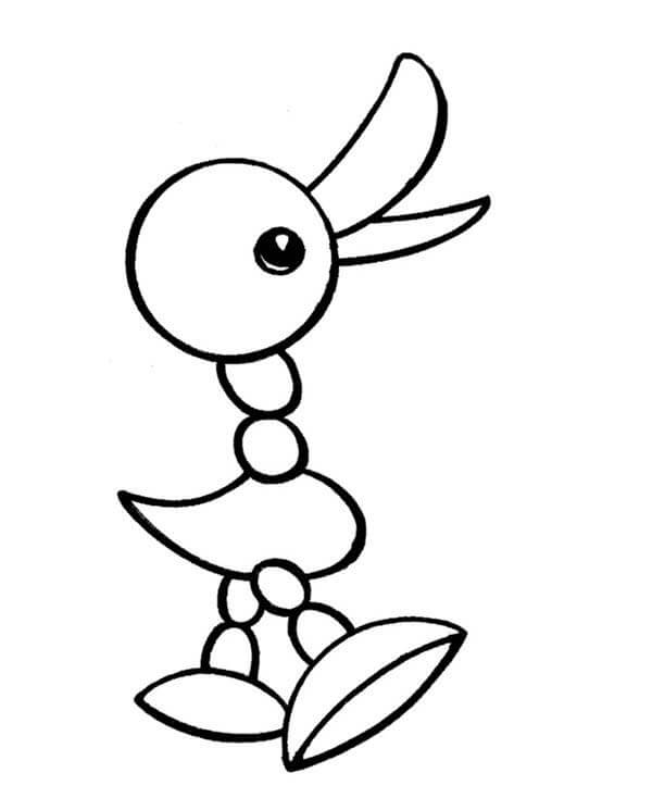 Dibujo de Pato de Madera para Colorear y Imprimir