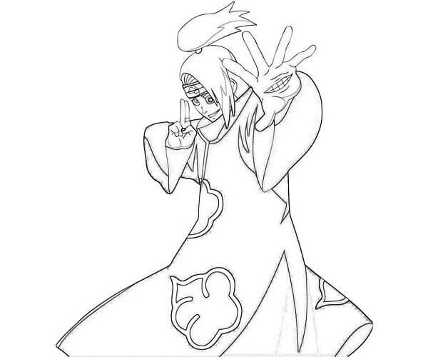 Dibujo de Ataque de Deidara para Colorear y Imprimir