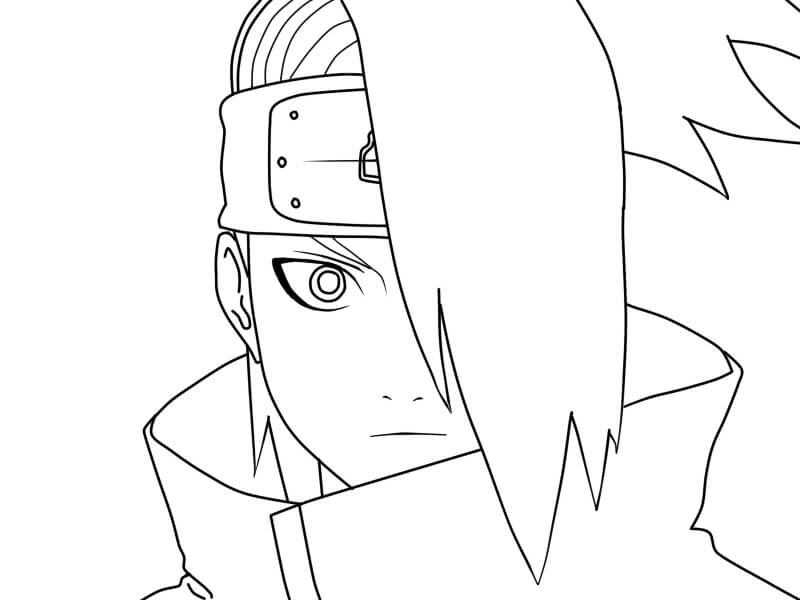 Dibujo de Cabeza Deidara para Colorear y Imprimir