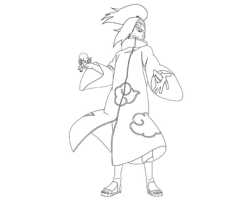 Dibujo de Cara Deidara para Colorear y Imprimir