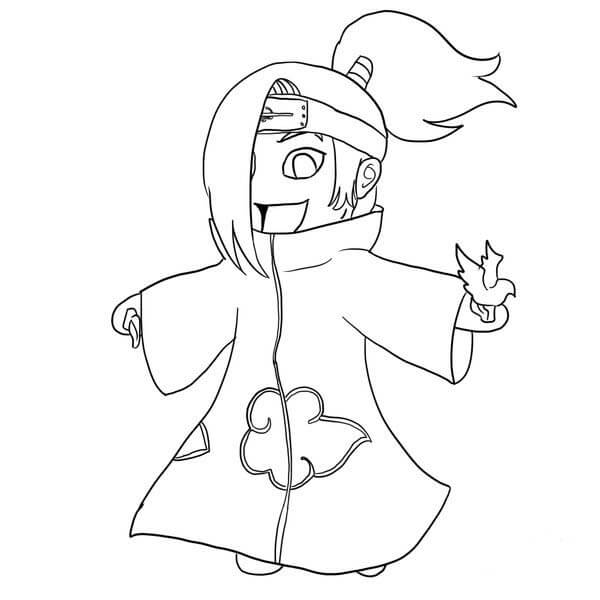 Dibujo de Chibi Deidara para Colorear y Imprimir