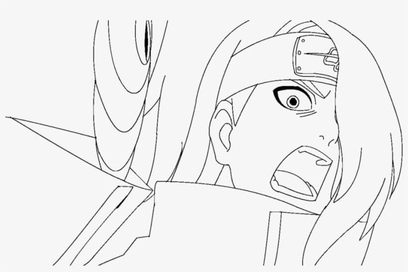 Dibujo de Deidara Enojado para Colorear y Imprimir
