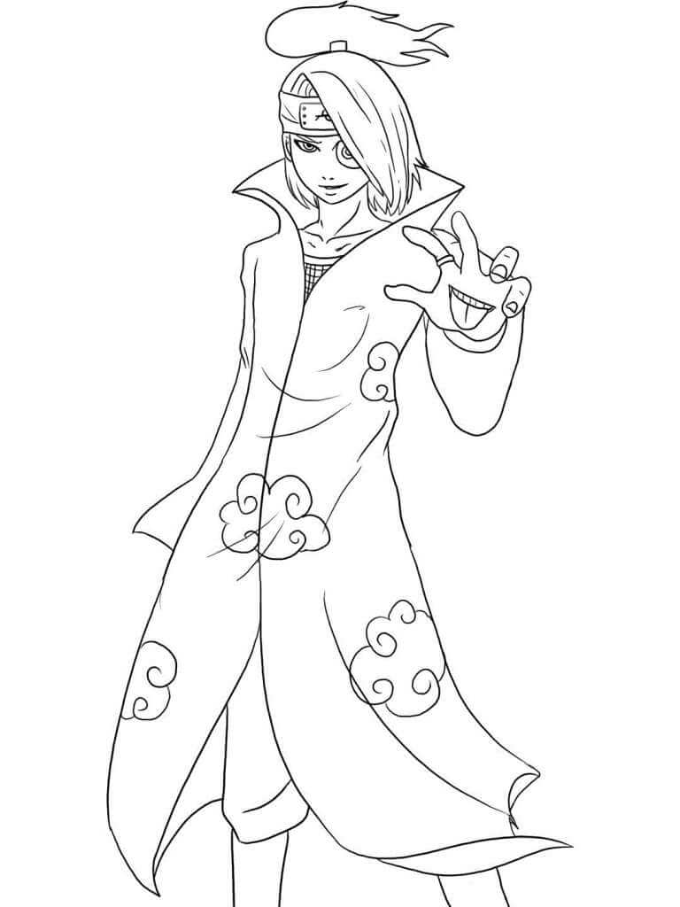 Dibujo de Deidara Lindo para Colorear y Imprimir