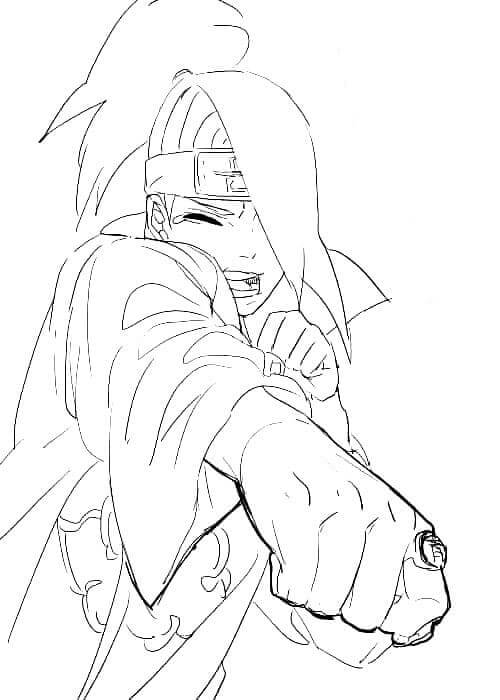 Dibujo de Deidara Llorando para Colorear y Imprimir