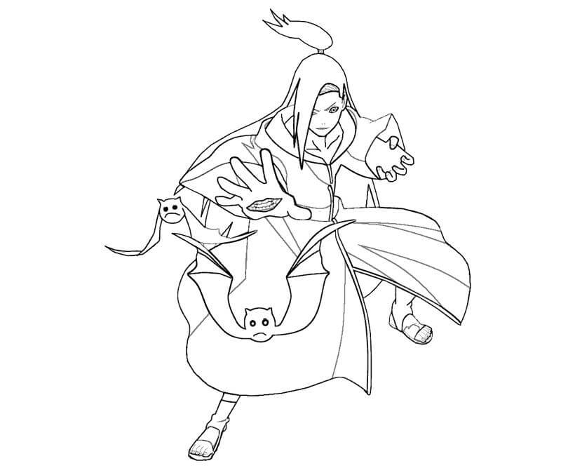 Dibujo de Deidara Luchando para Colorear y Imprimir