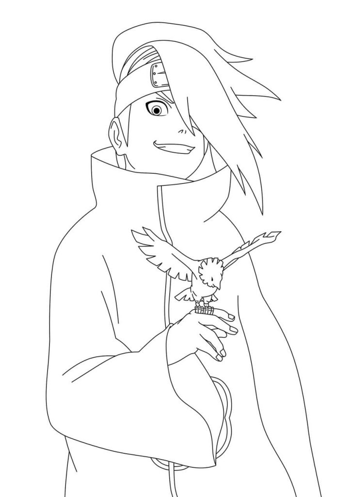 Dibujo de Deidara y El Pájaro de Arcilla para Colorear y Imprimir