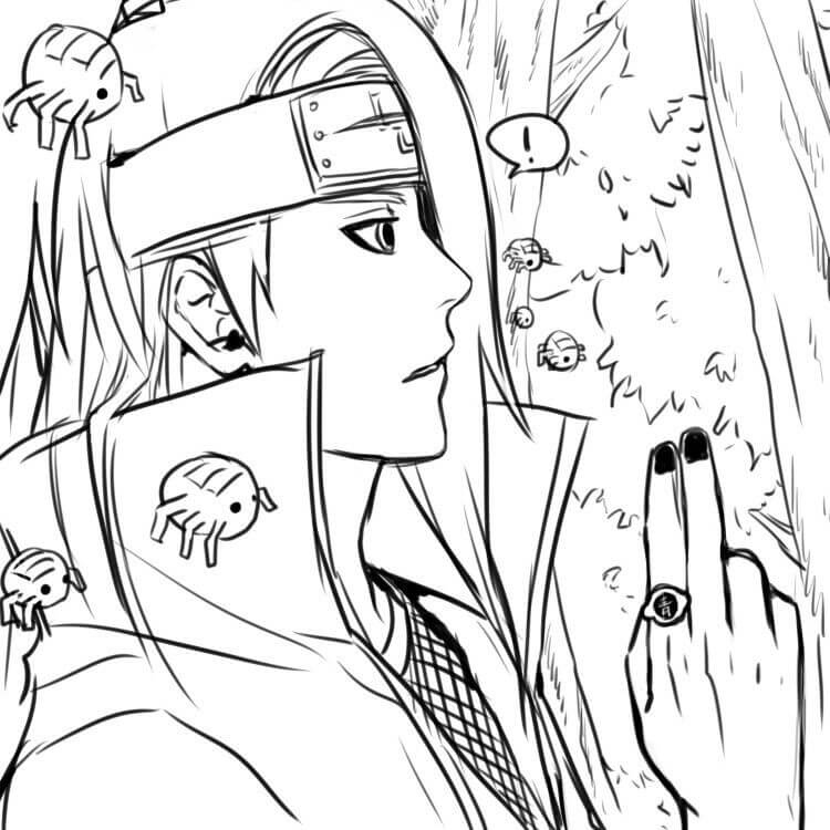 Dibujo de Guapo Deidara para Colorear y Imprimir