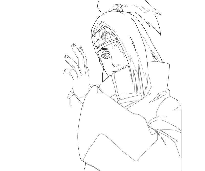 Dibujo de Impresionante Deidara para Colorear y Imprimir