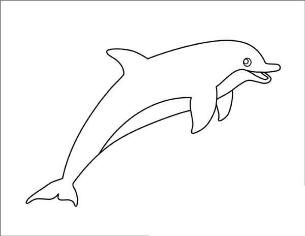 dibujo delfin basico para colorear