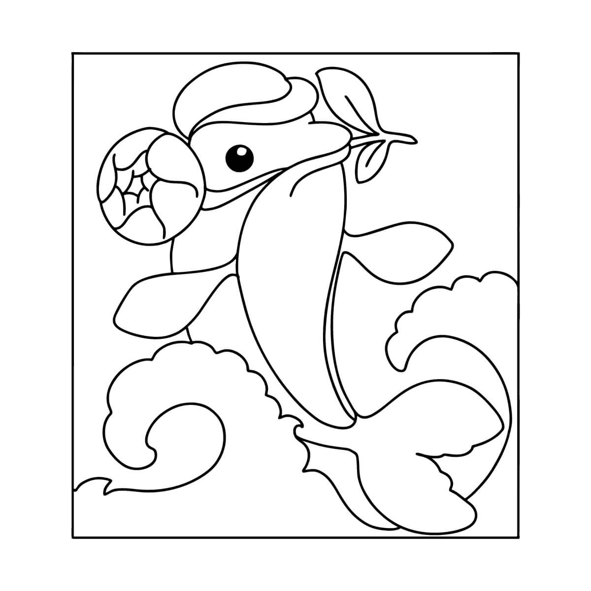dibujo delfin lindo para colorear