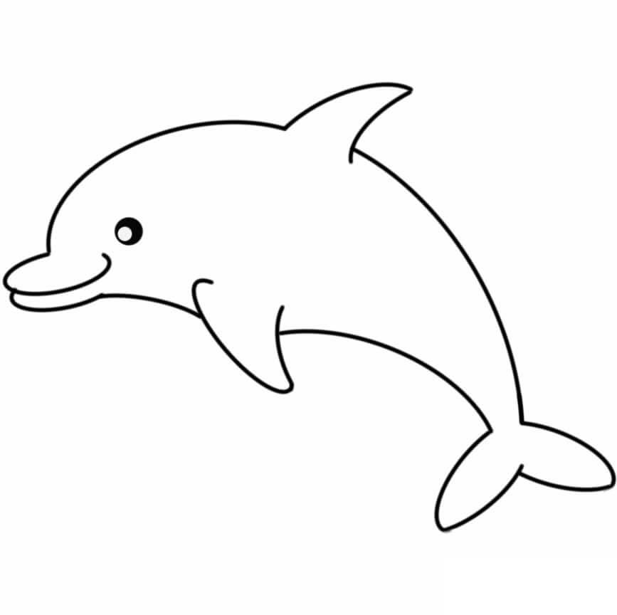 dibujo delfin sonriente para colorear
