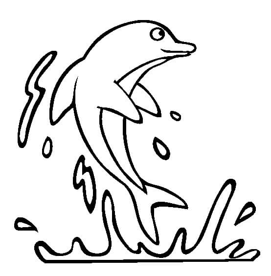 dibujo salto de delfin basico para colorear