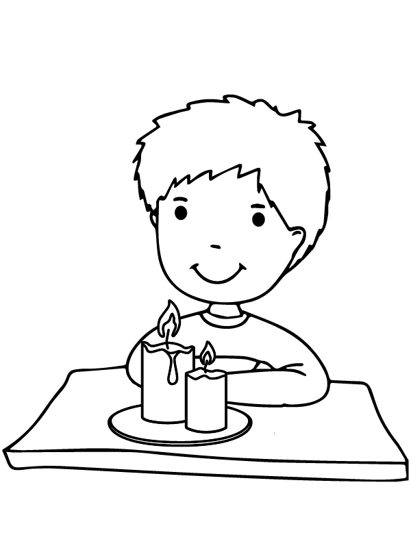 Dibujo de Candlemas Day And a Cute Boy Coloring Pagepng para Colorear y Imprimir