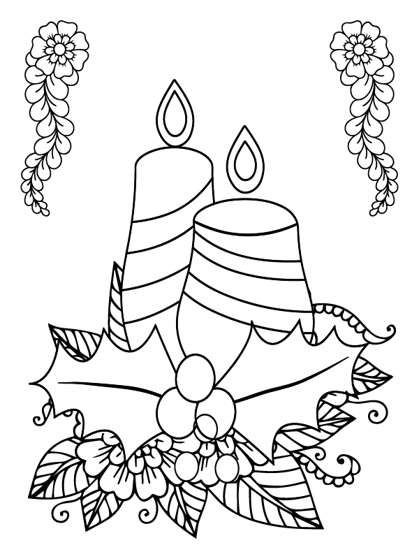Dibujo de Candlemas Day Themed Coloring Pagepng para Colorear y Imprimir