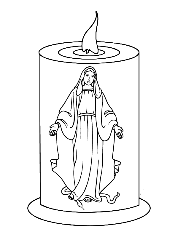 Dibujo de Candlemas Day With Saint Mary Free Coloring Pagepng para Colorear y Imprimir