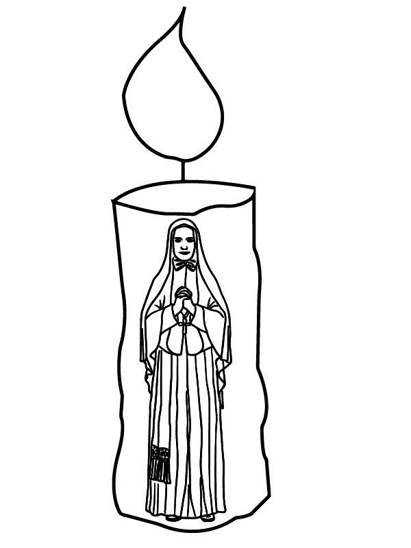 Dibujo de Candlemas Day With Saint Mary Printable Coloring Pagepng para Colorear y Imprimir